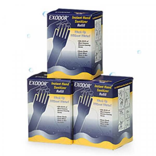 Exodor hand sanitiser boxes